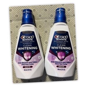 Crest 3D White Clean Whitening Bad Breath Bacteria Protection Toothpaste, 2 Pack